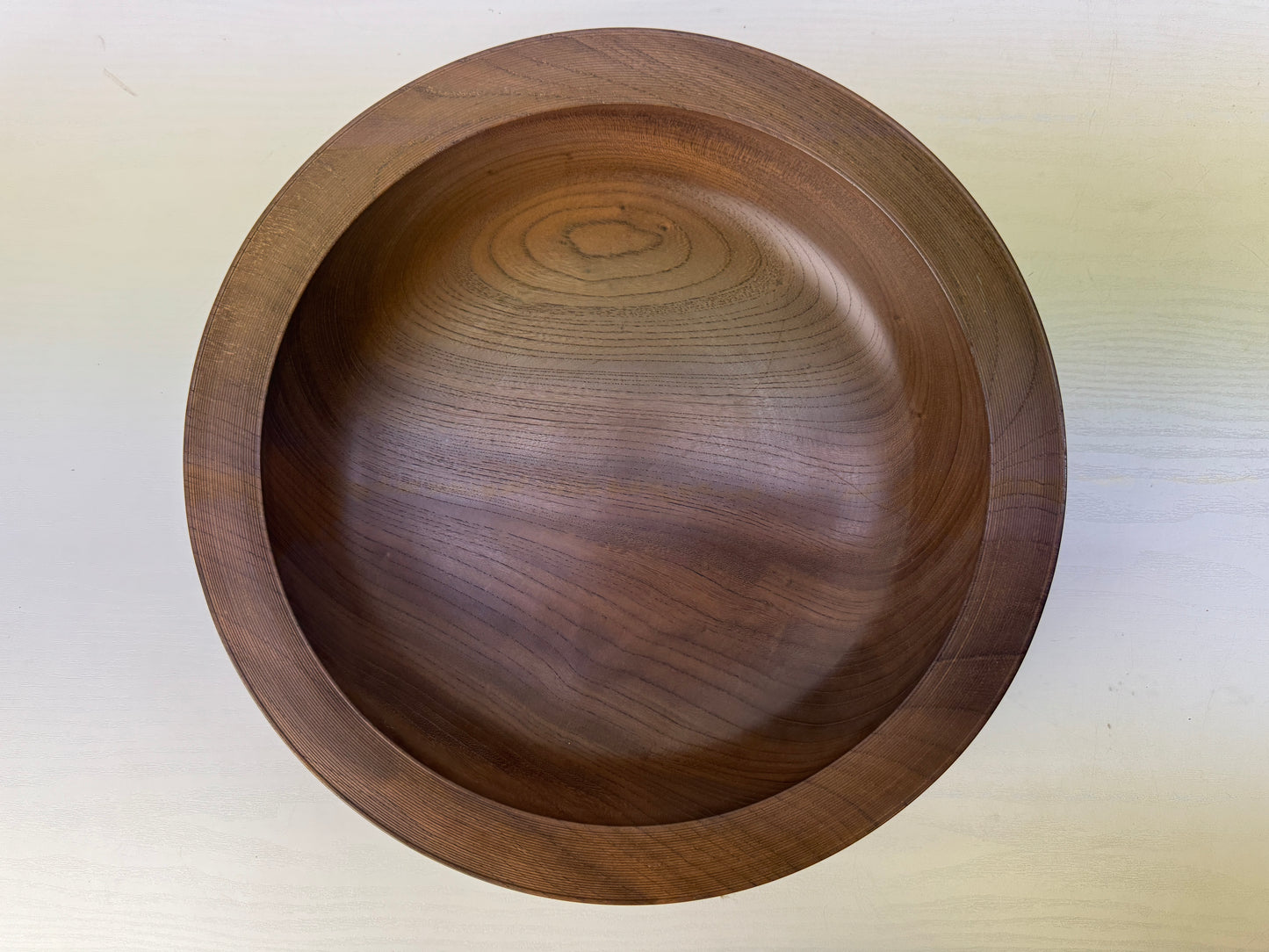 Y9205 CHAWAN wooden Kneading bowl Beautiful wood grain Japan antique kitchen