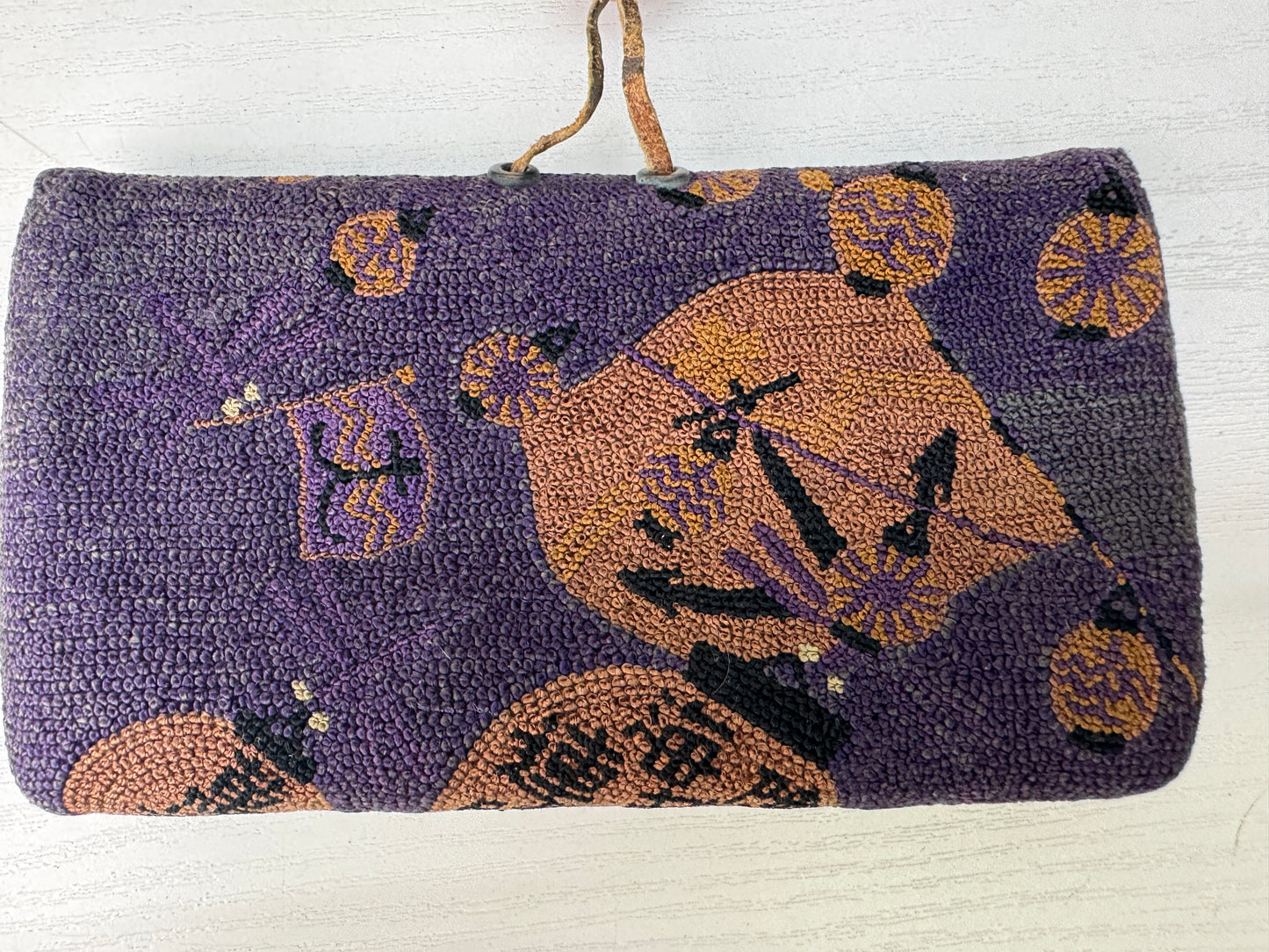 Y9208 SAGEMONO Japanese military embroidery Cigarette case holder Japan antique