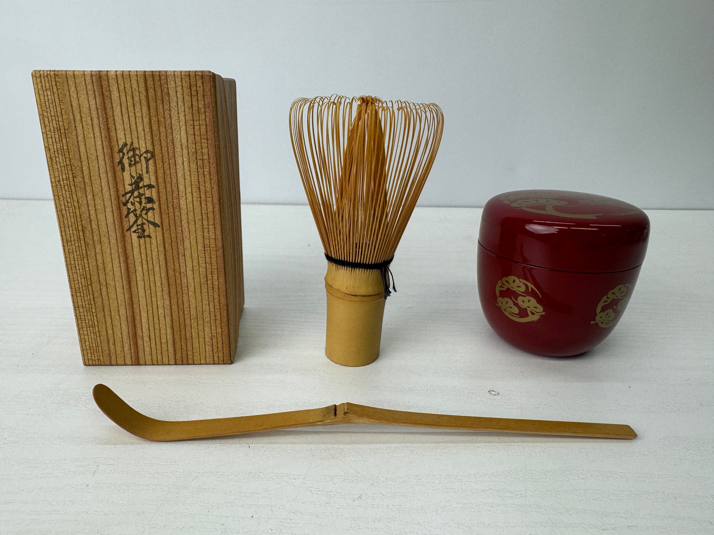 Y9214 CHAWAN Tea utensils Set box rectangular case Japan antique tea ceremony