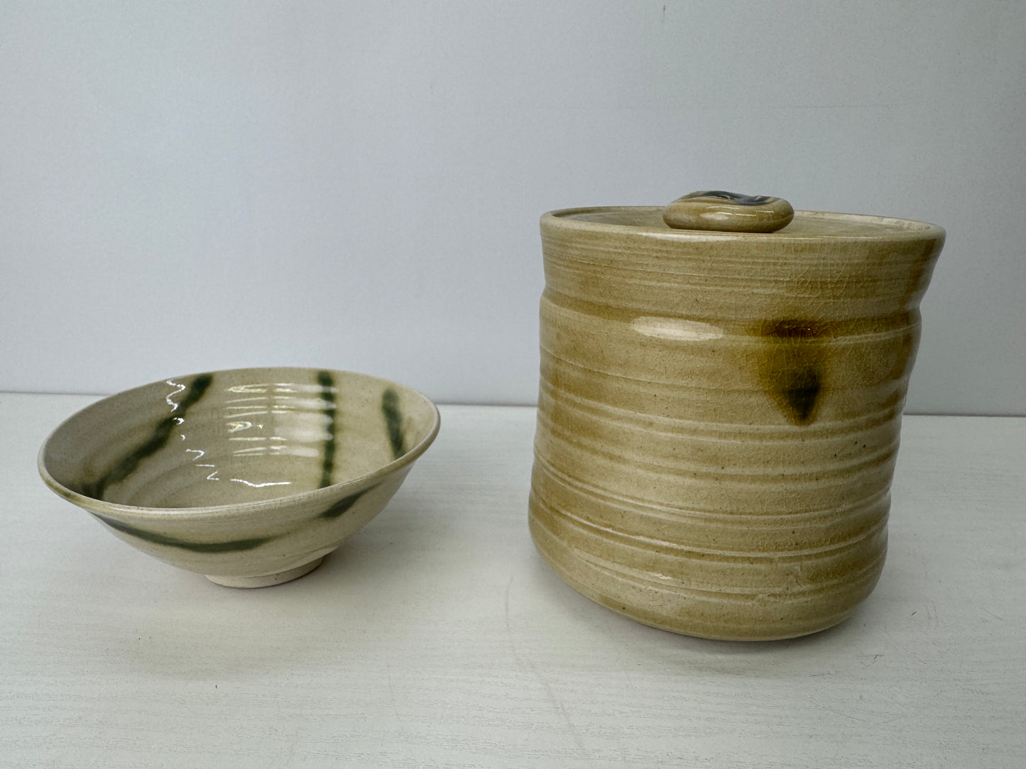 Y9214 CHAWAN Tea utensils Set box rectangular case Japan antique tea ceremony