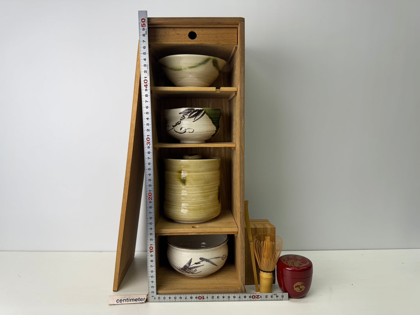 Y9214 CHAWAN Tea utensils Set box rectangular case Japan antique tea ceremony