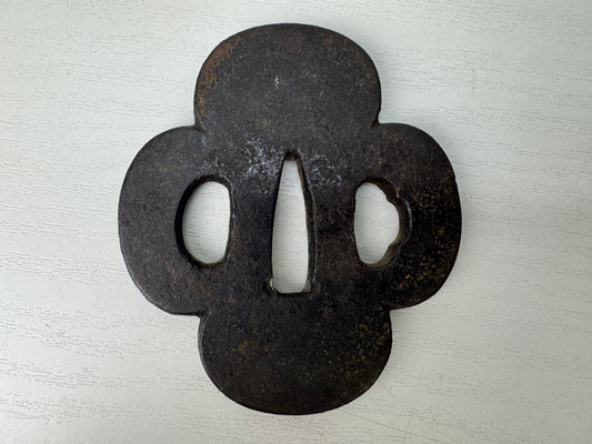 Y9221 TSUBA Iron sword guard Mokko-shaped Japan samurai katana antique koshirae