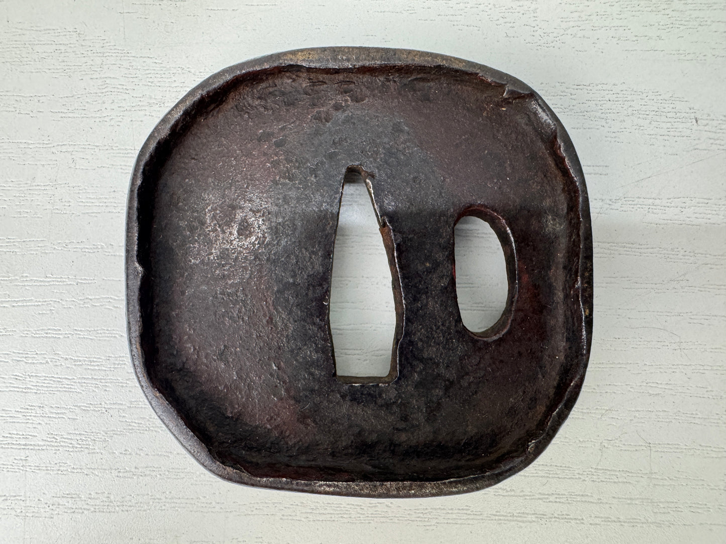 Y9222 TSUBA Iron sword guard Japan samurai katana antique koshirae Edo bushi