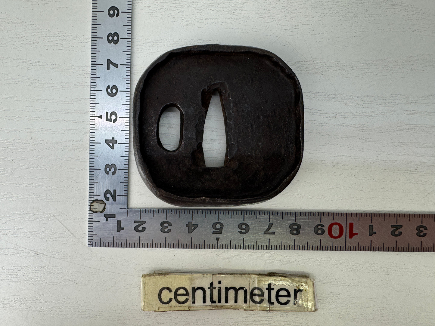 Y9222 TSUBA Iron sword guard Japan samurai katana antique koshirae Edo bushi