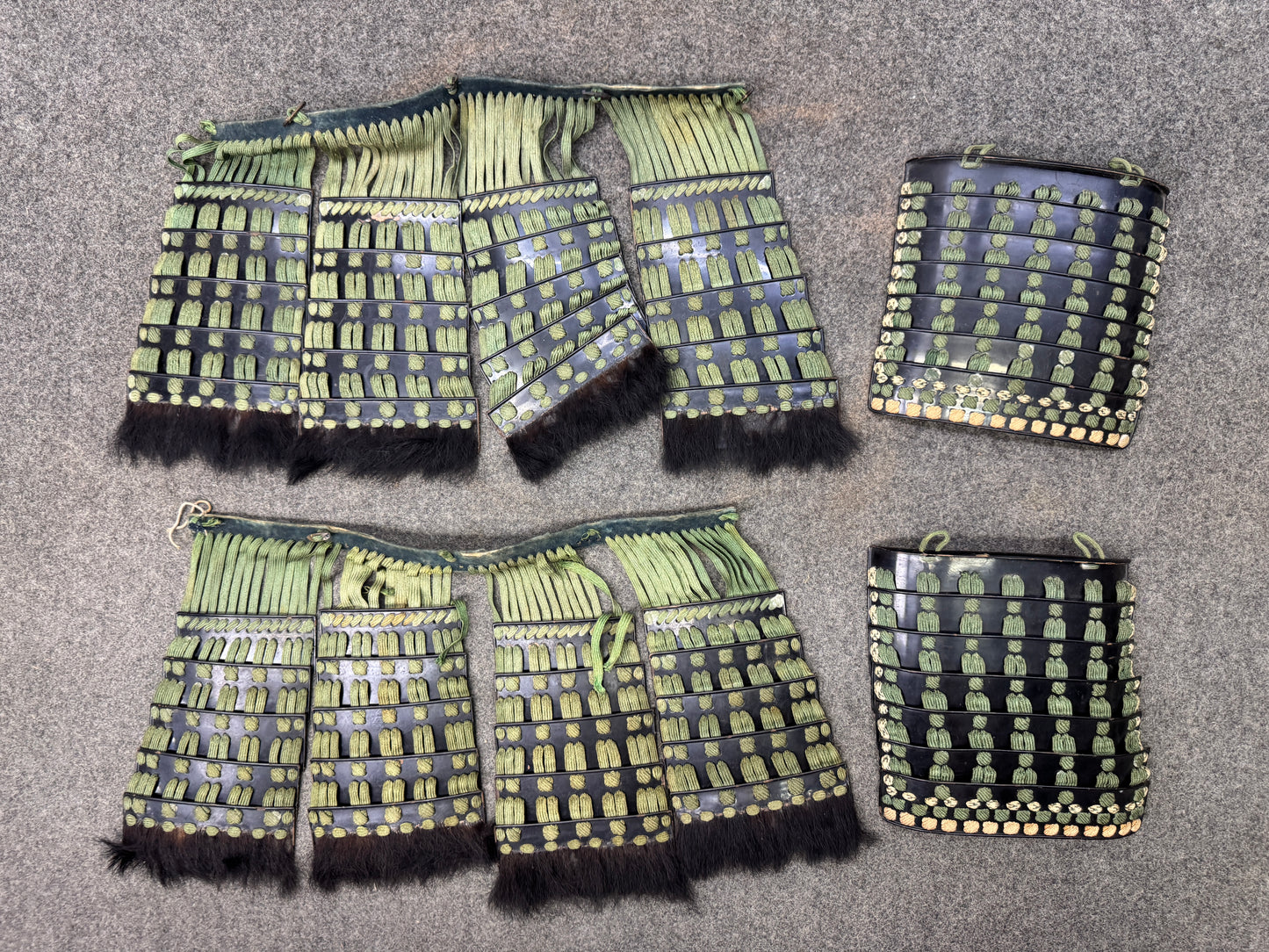 Y9225 YOROI Iron 5-plate torso Haidate box armor signed Japan antique samurai