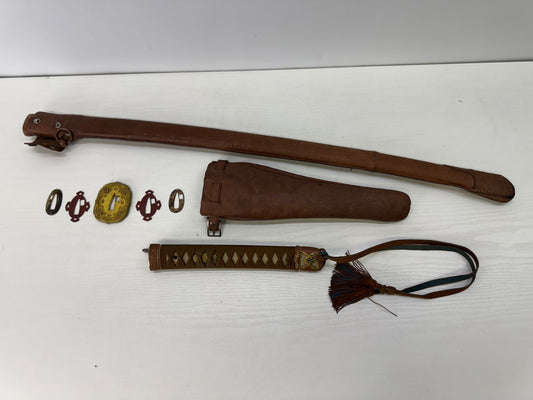 Y9227 Imperial Japan Army Military sword Leather case Japanese WW2 vintage