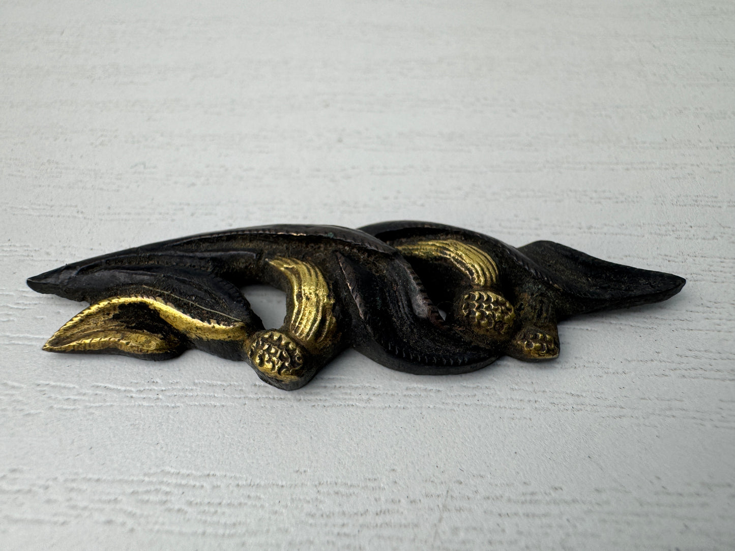 Y9229 MENUKI sword hilt fittings ornament Japan antique samurai katana koshirae