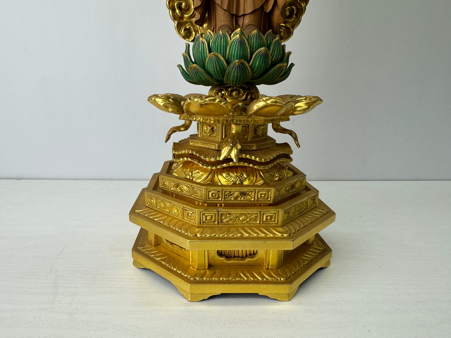 Y9237 STATUE Buddha figurine plain wood Japan antique figure interior decor