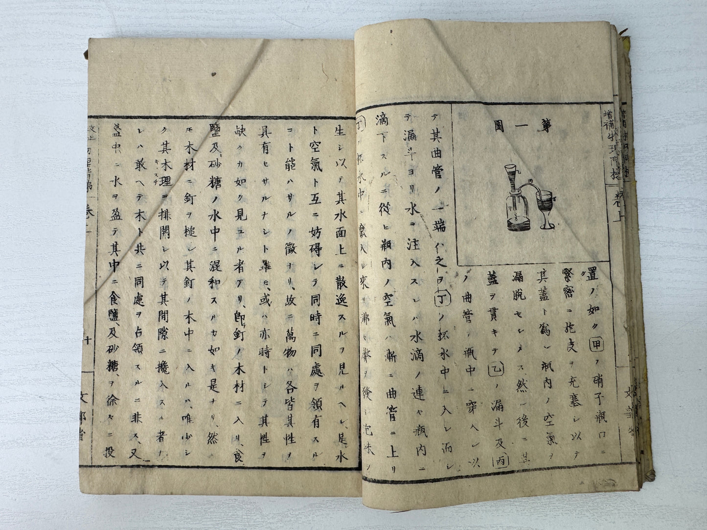 Y9238 WOODBLOCK PRINT Japanese book Physics Japan antique publication study