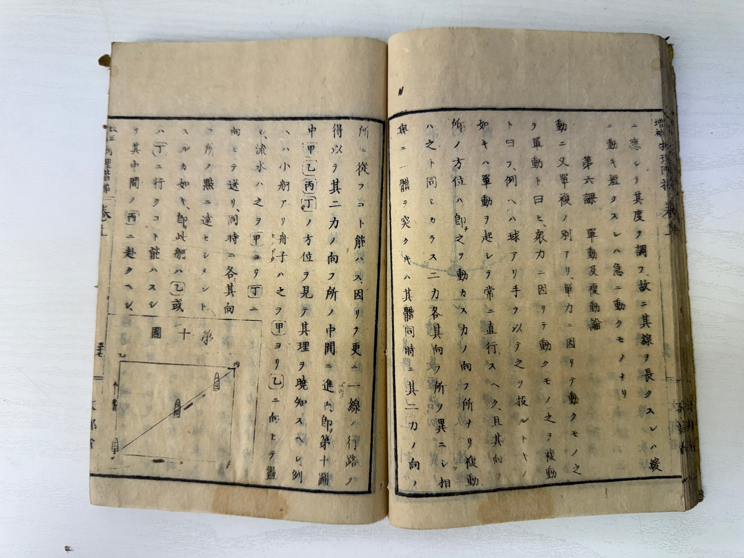 Y9238 WOODBLOCK PRINT Japanese book Physics Japan antique publication study
