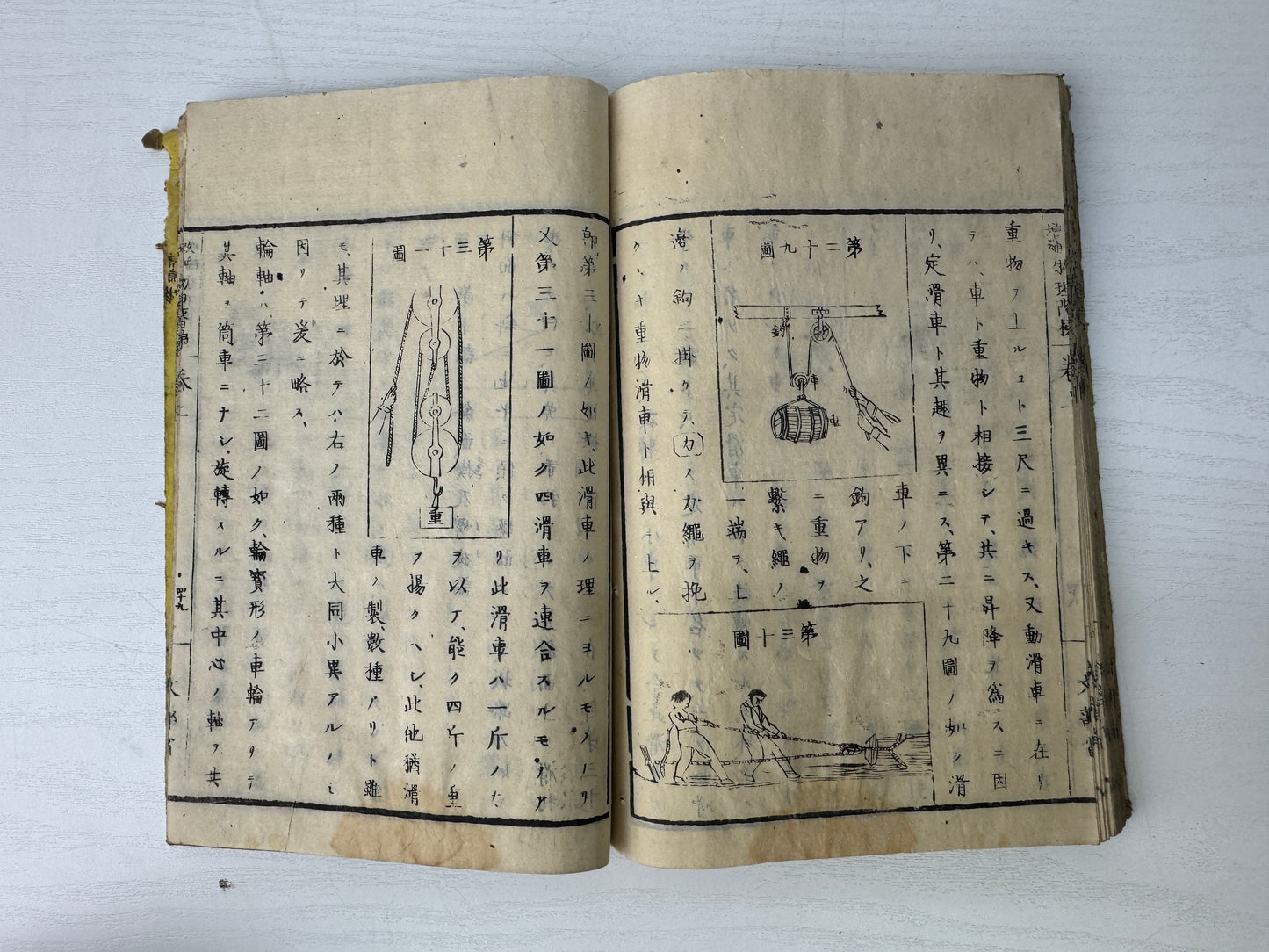 Y9238 WOODBLOCK PRINT Japanese book Physics Japan antique publication study
