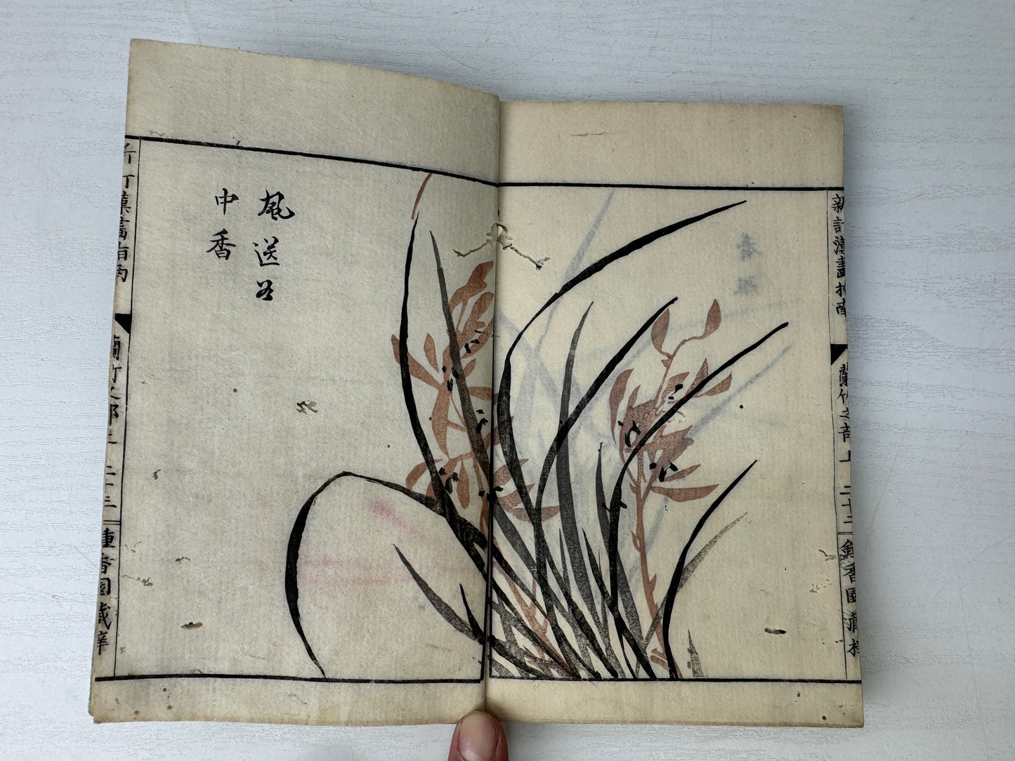 Y9243 WOODBLOCK PRINT Japanese book 1 volume Ikebana arrangement Japan antique