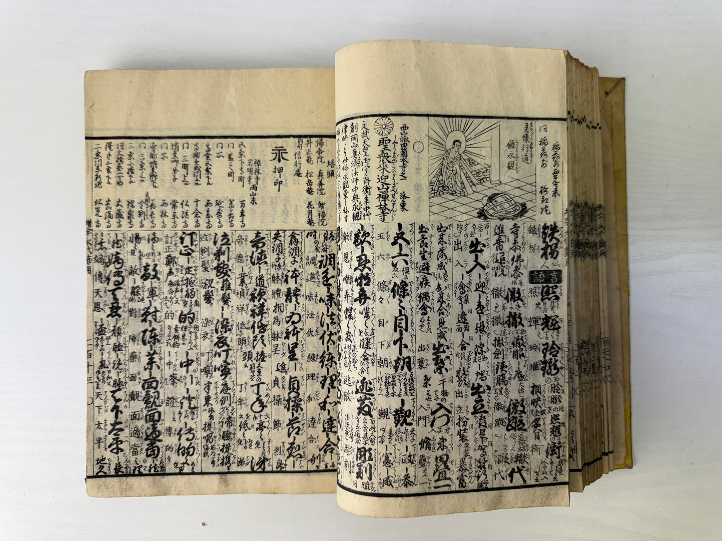 Y9244 WOODBLOCK PRINT Japanese book 1 volume thick dictionary Japan antique