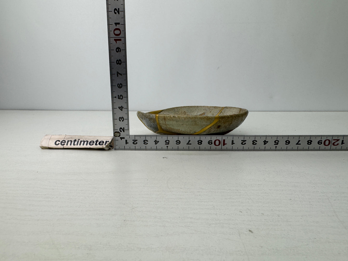 Y9254 CHAWAN Karatsu-ware flat Sake cup sakazuki kintsugi Japan antique kitchen