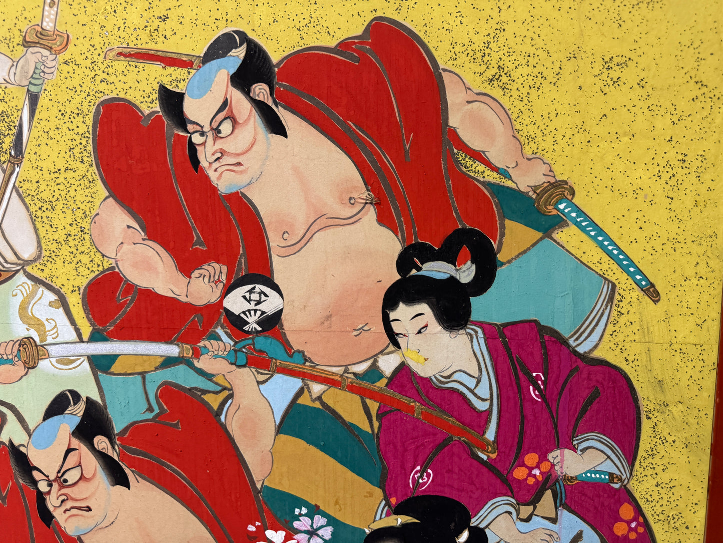 Y9257 BYOUBU Folding screen hand-painted Ukiyoe Japan antique interior decor