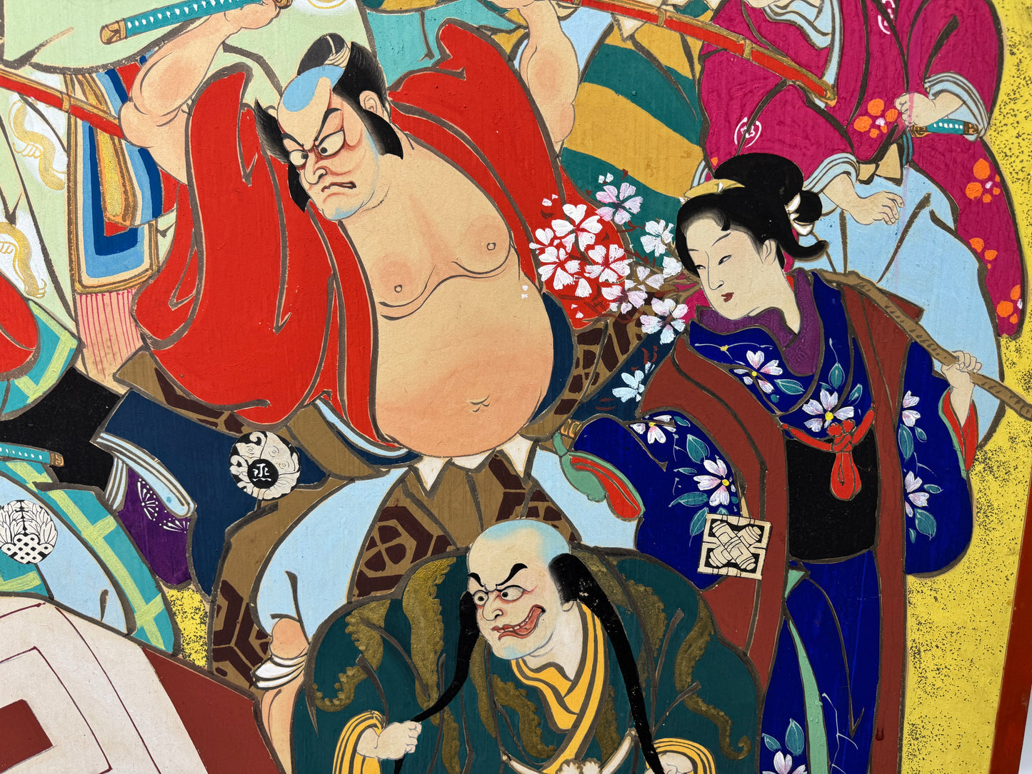 Y9257 BYOUBU Folding screen hand-painted Ukiyoe Japan antique interior decor