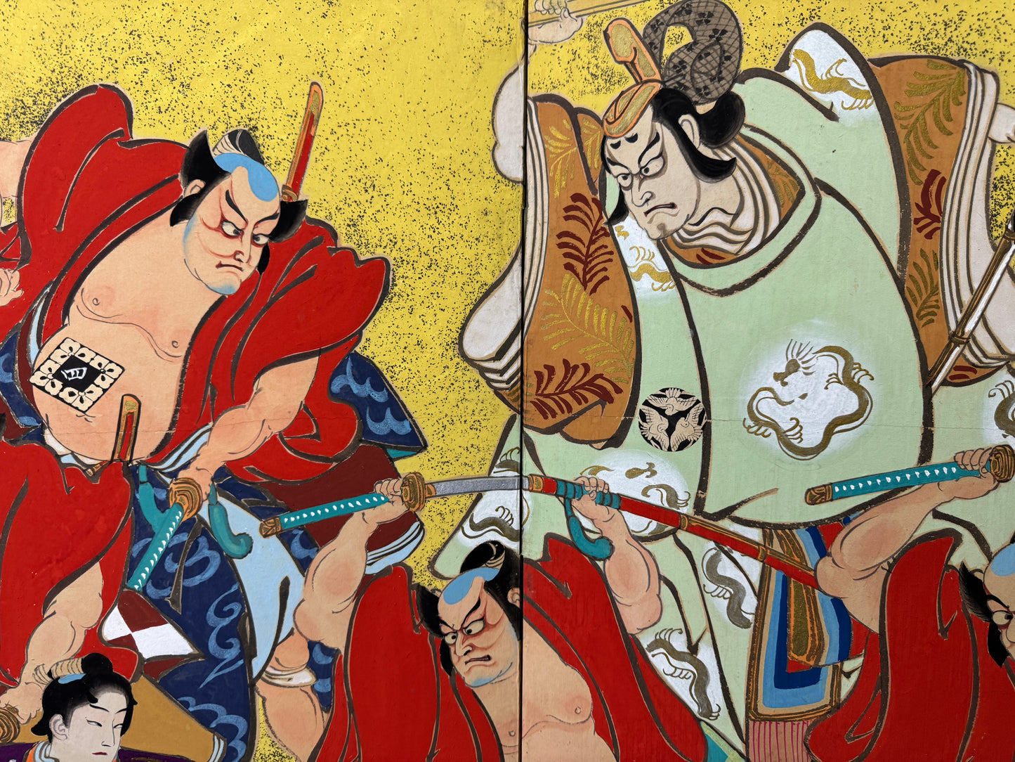 Y9257 BYOUBU Folding screen hand-painted Ukiyoe Japan antique interior decor