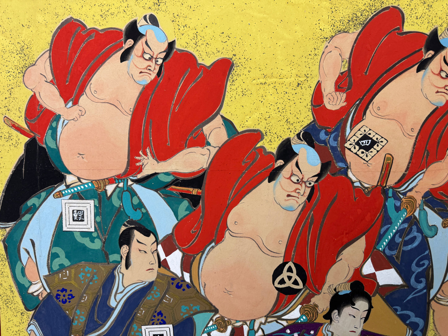 Y9257 BYOUBU Folding screen hand-painted Ukiyoe Japan antique interior decor