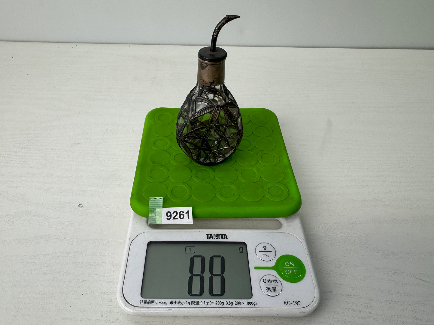Y9261 PERFUME BOTTLE Silver signed Japan antique fragrance aroma aromatherapy