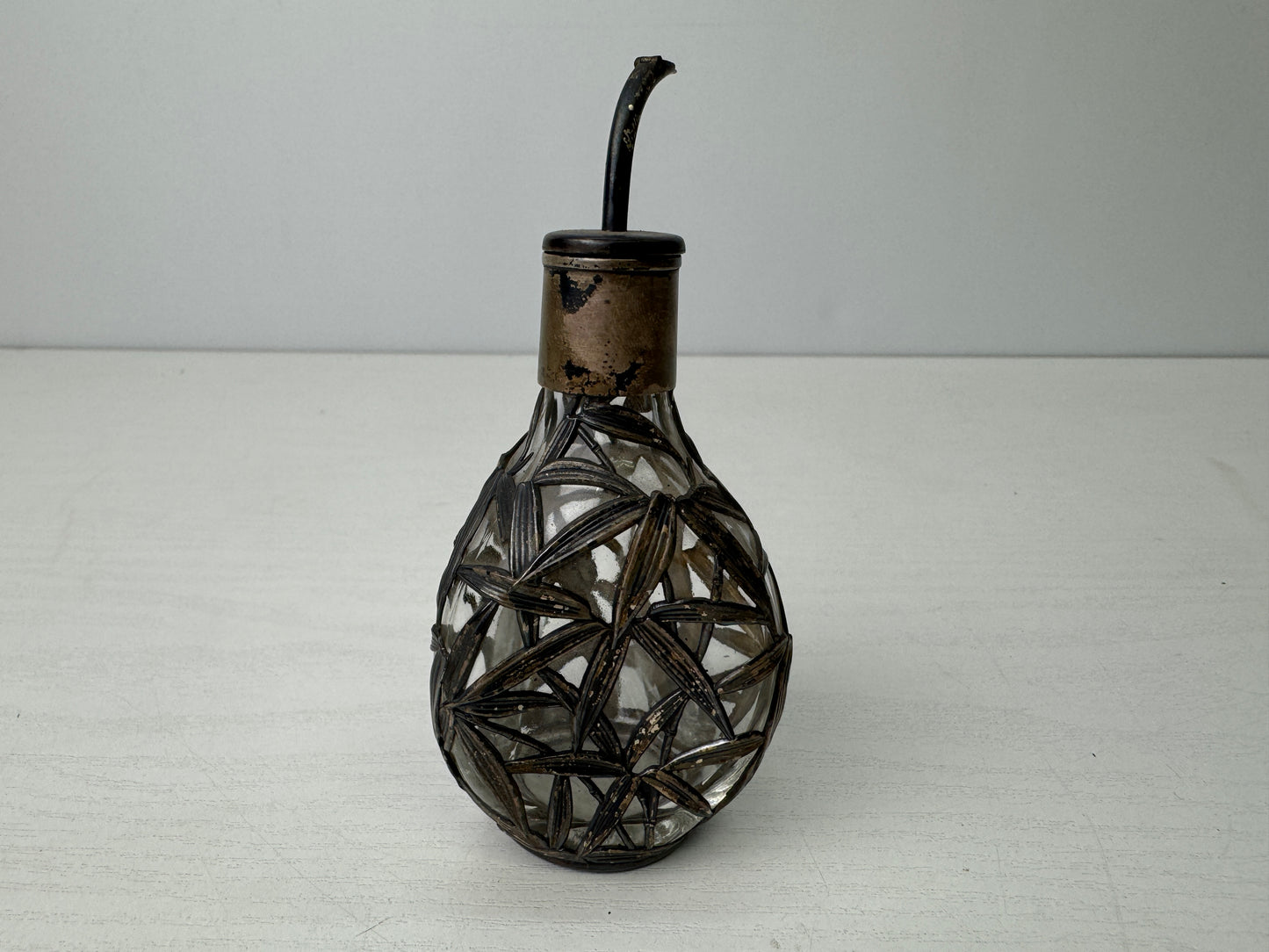 Y9261 PERFUME BOTTLE Silver signed Japan antique fragrance aroma aromatherapy