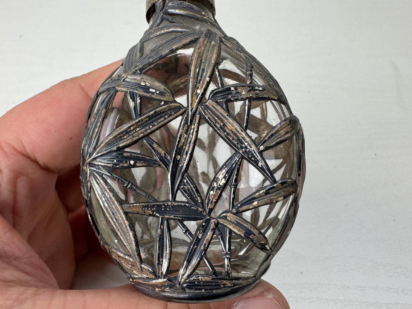 Y9261 PERFUME BOTTLE Silver signed Japan antique fragrance aroma aromatherapy