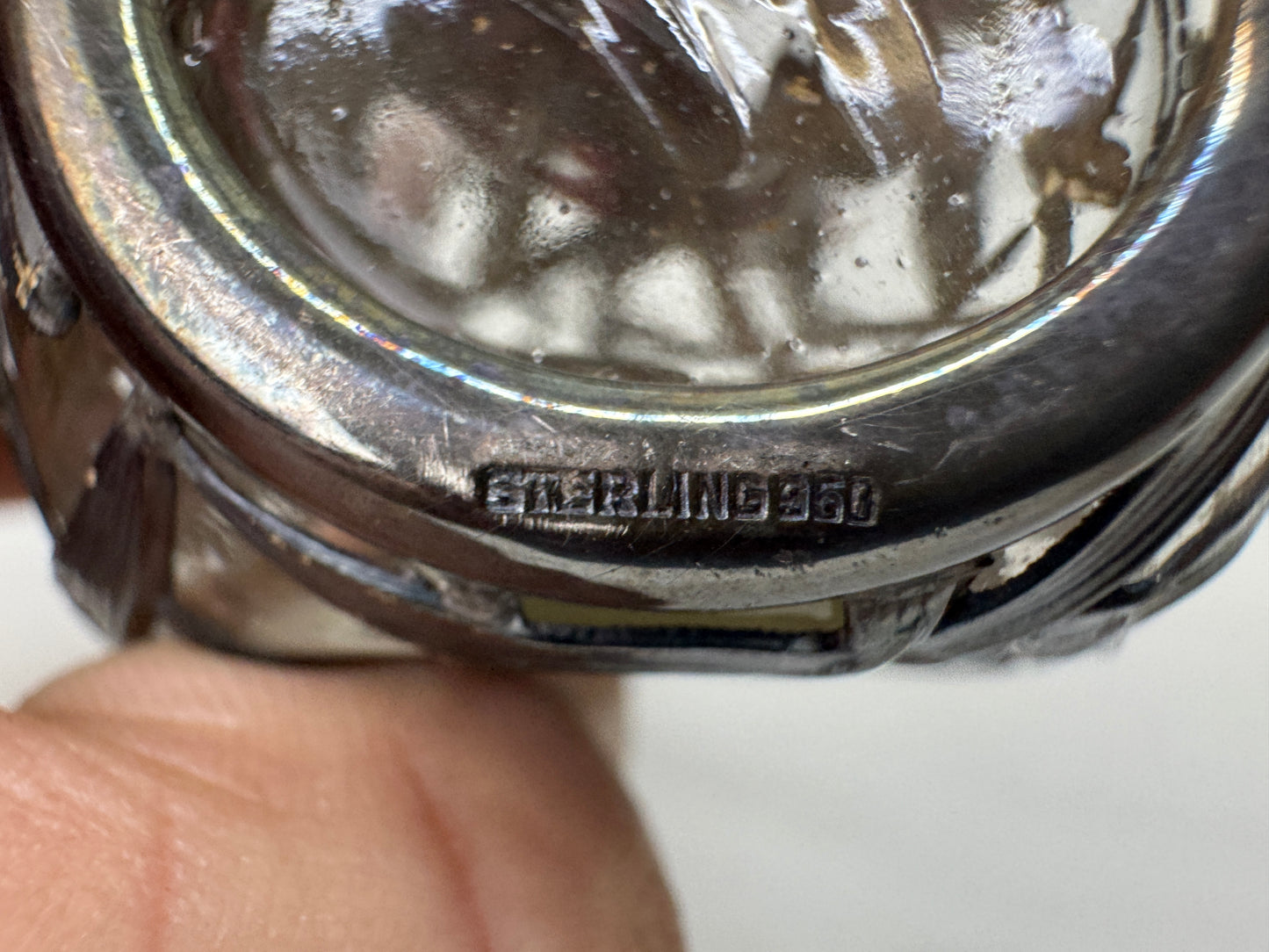 Y9261 PERFUME BOTTLE Silver signed Japan antique fragrance aroma aromatherapy