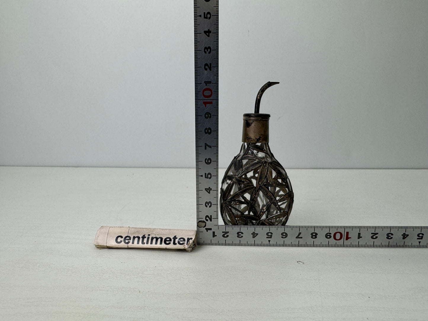 Y9261 PERFUME BOTTLE Silver signed Japan antique fragrance aroma aromatherapy