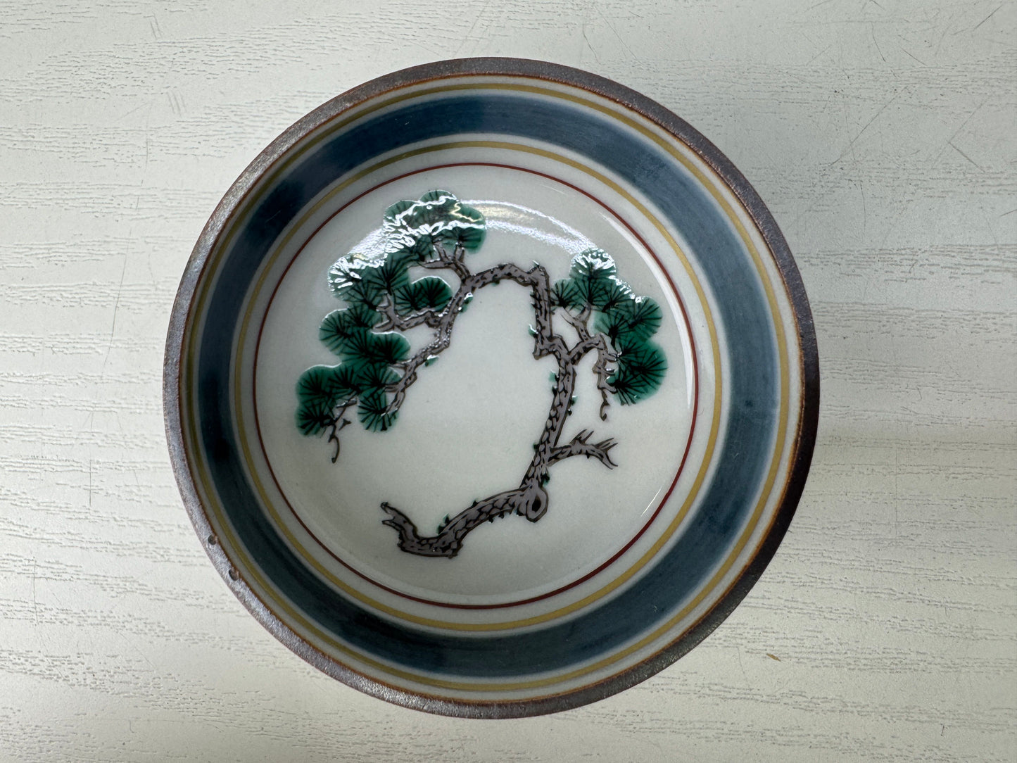 Y9265 CHAWAN Kutani-ware Sake cup sakazuki signed box Japan antique tableware