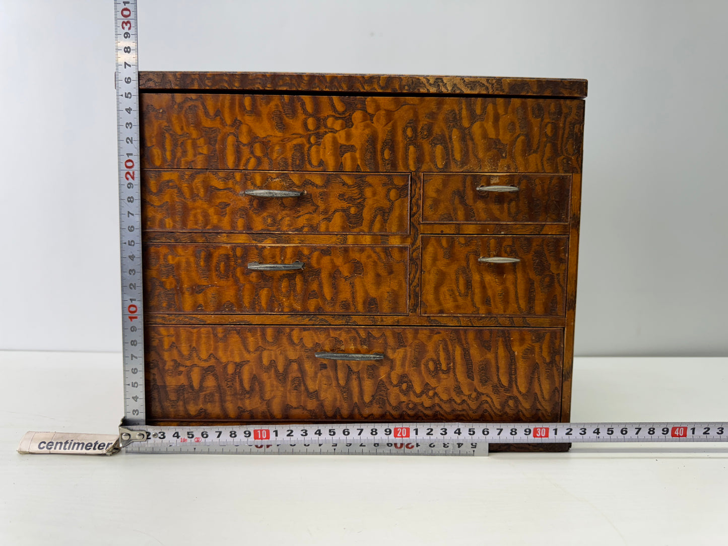 Y9267 TANSU Tamamoku wooden small chest of drawers sewing box Japan antique