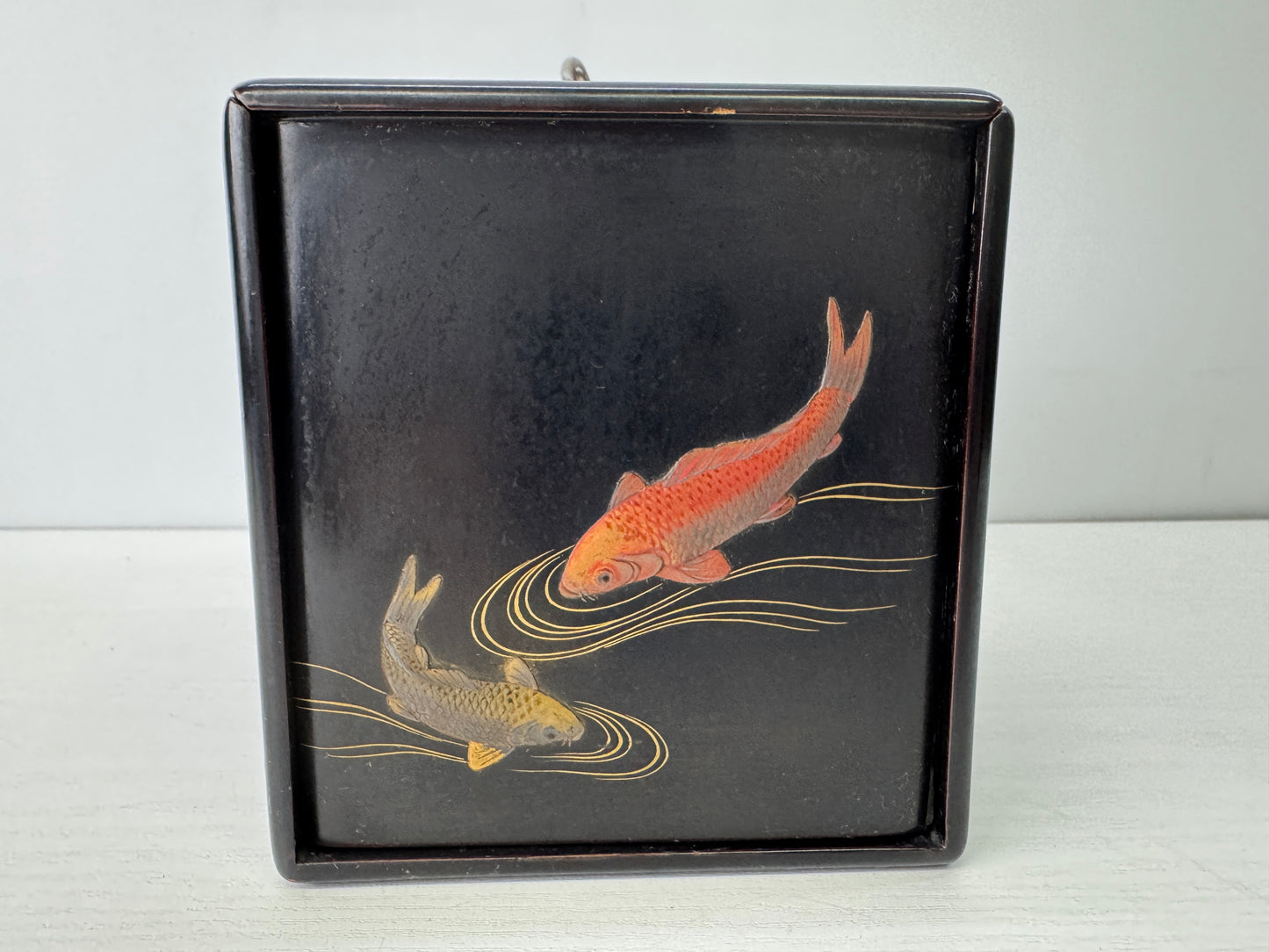 Y9271 TANSU Koi fish carp Makie small chest of drawers Japan antique interior