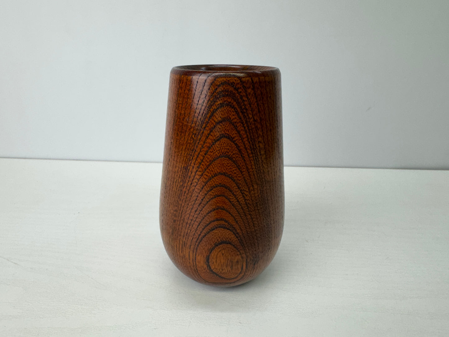Y9273 FLOWER VASE Zelkova wood signed Japan ikebana floral arrangement interior