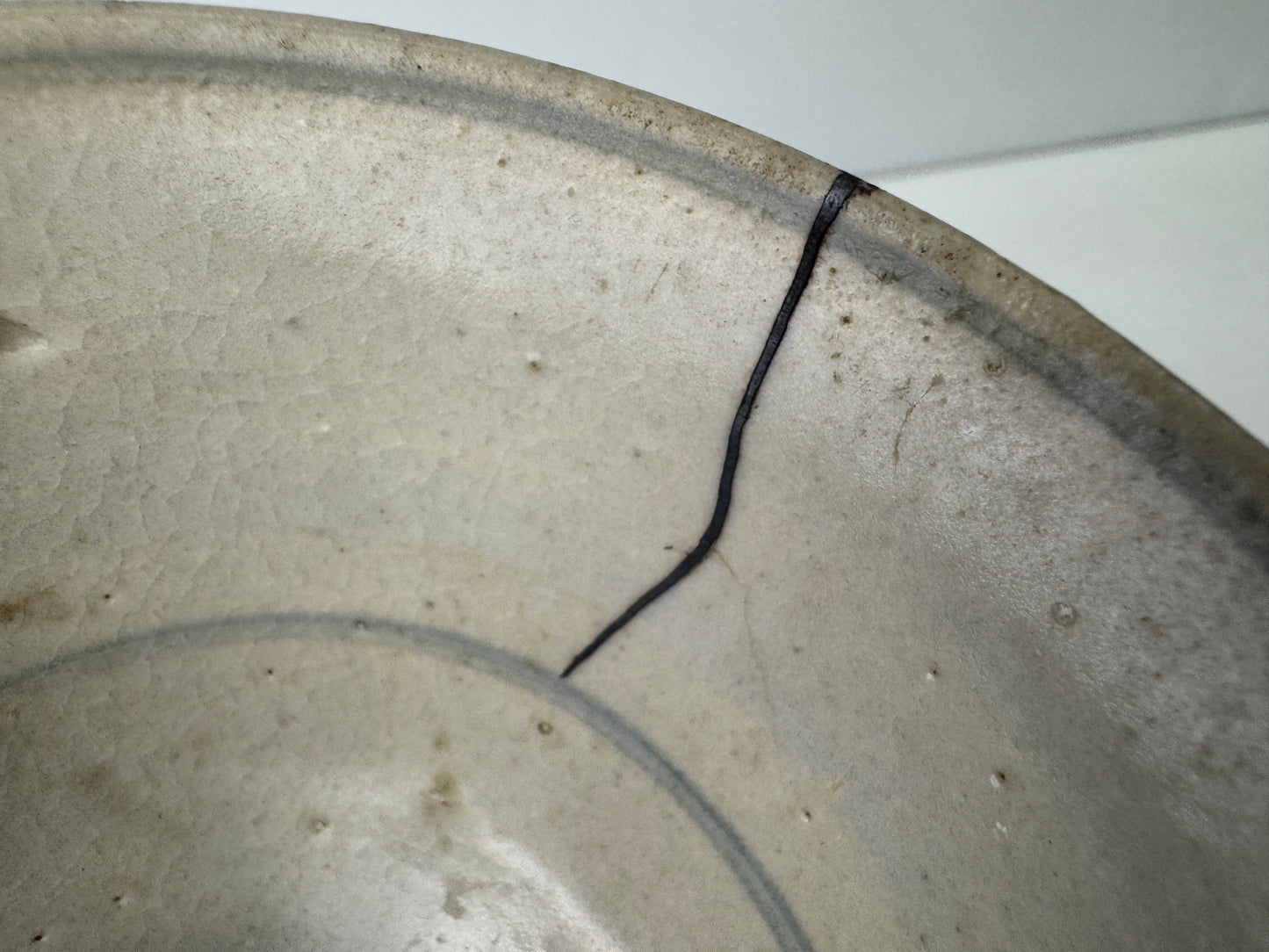 Y9278 CHAWAN Koimari-ware bowl kintsugi Japan antique tea ceremony cup pottery
