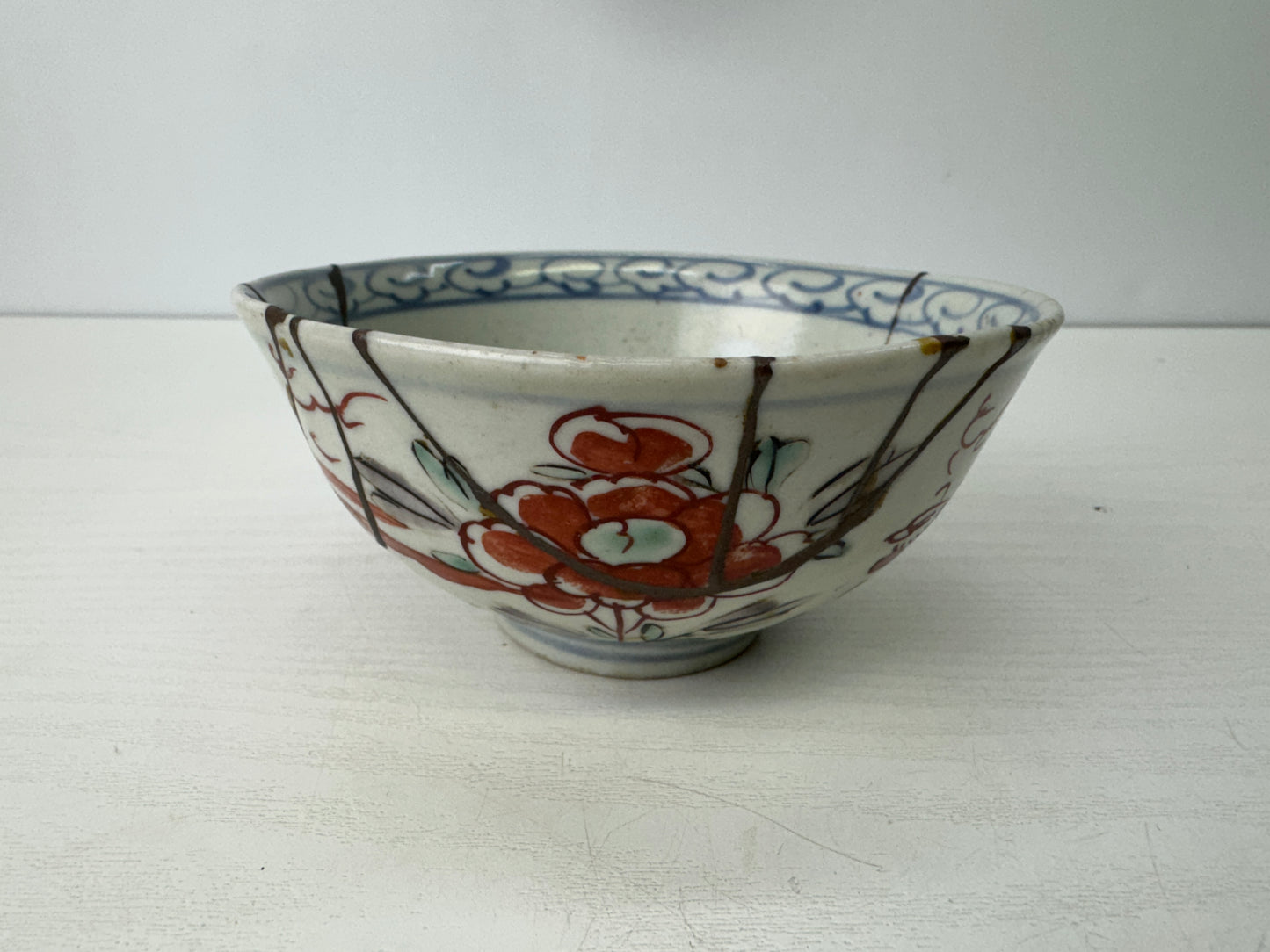 Y9279 CHAWAN Koimari-ware rice bowl kintsugi Japan antique pottery tableware