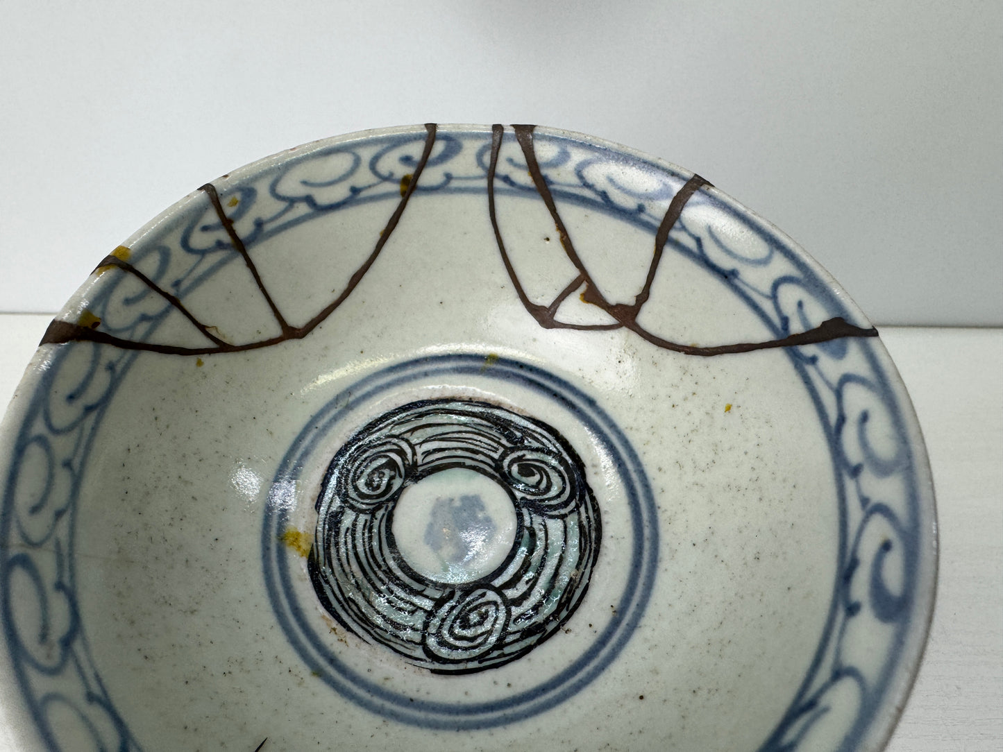 Y9279 CHAWAN Koimari-ware rice bowl kintsugi Japan antique pottery tableware
