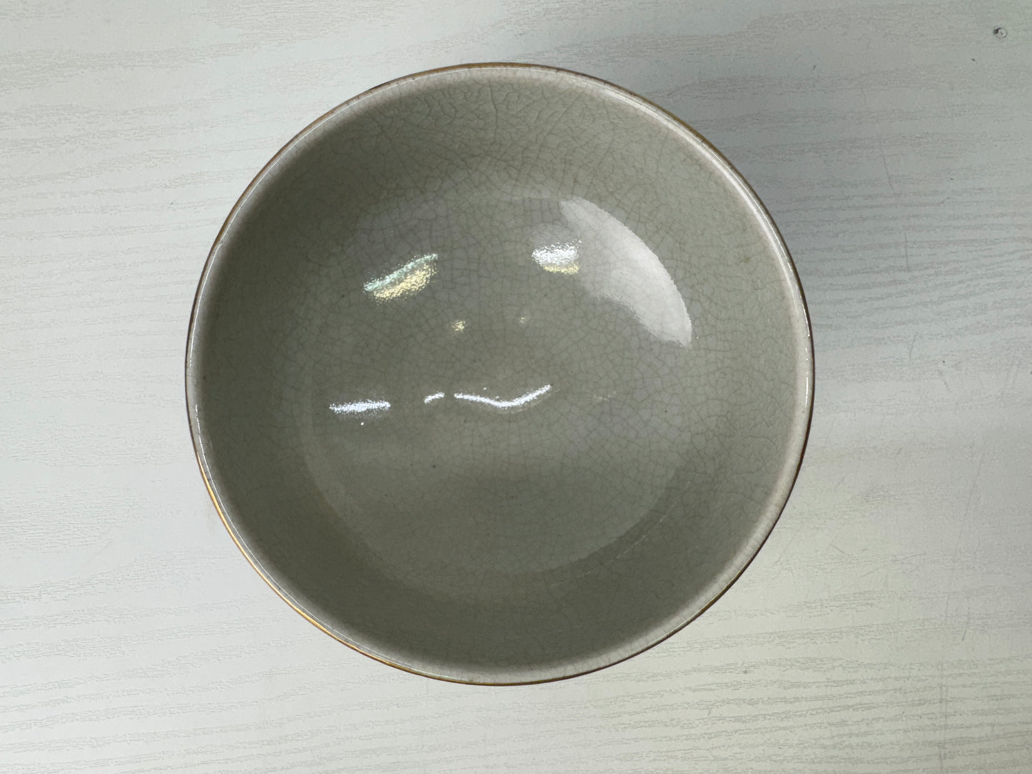 Y9283 CHAWAN Kutani-ware bowl Karako signed box Japan antique tea ceremony cup