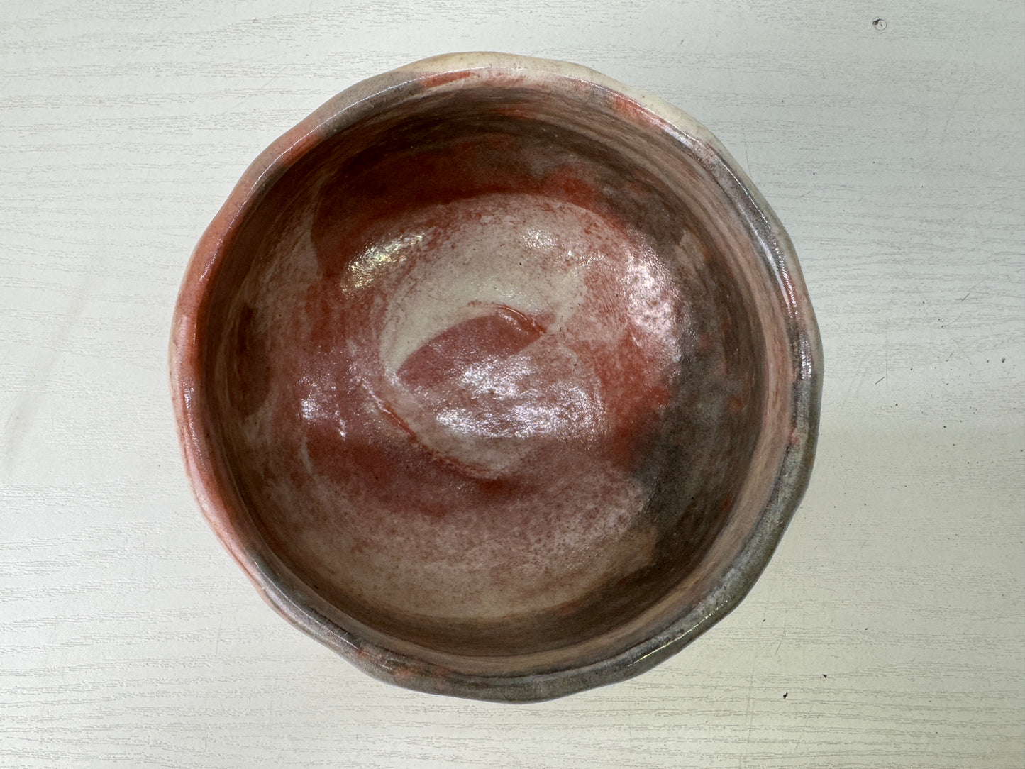 Y9284 CHAWAN Raku-ware red bowl signed box Japan antique tea ceremony pottery