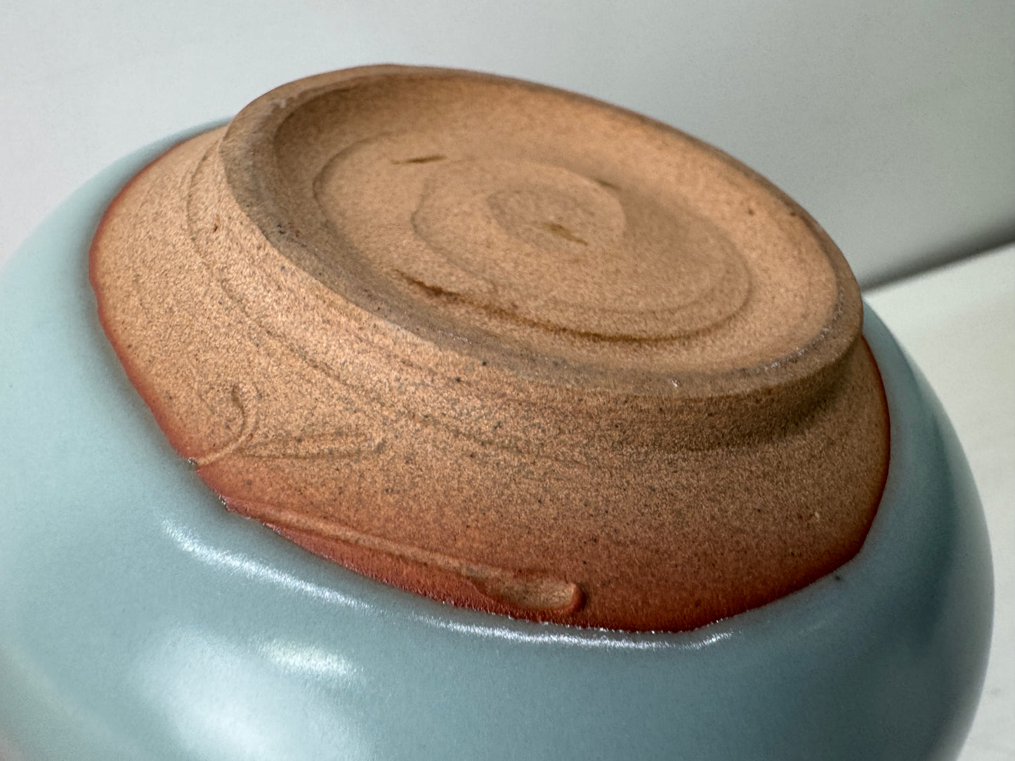 Y9285 CHAWAN Celadon bowl signed box Japan antique tea ceremony cup pottery