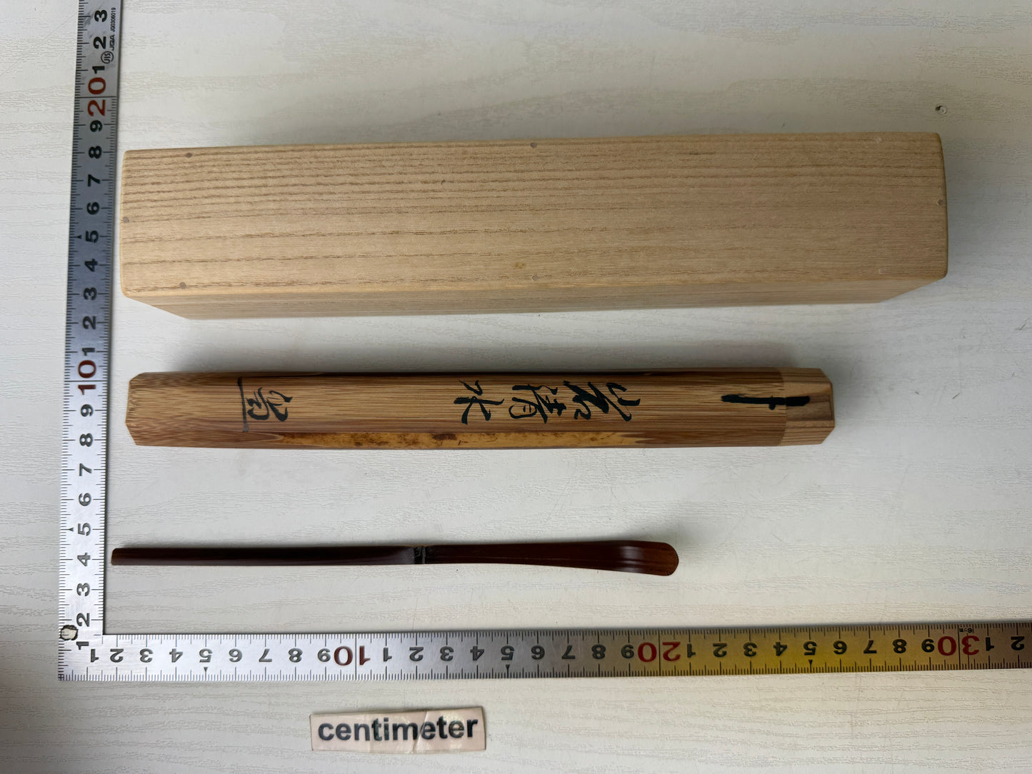 Y9288 CHASHAKU Bamboo scoop spoon signed box Japan Tea Ceremony utensil antique