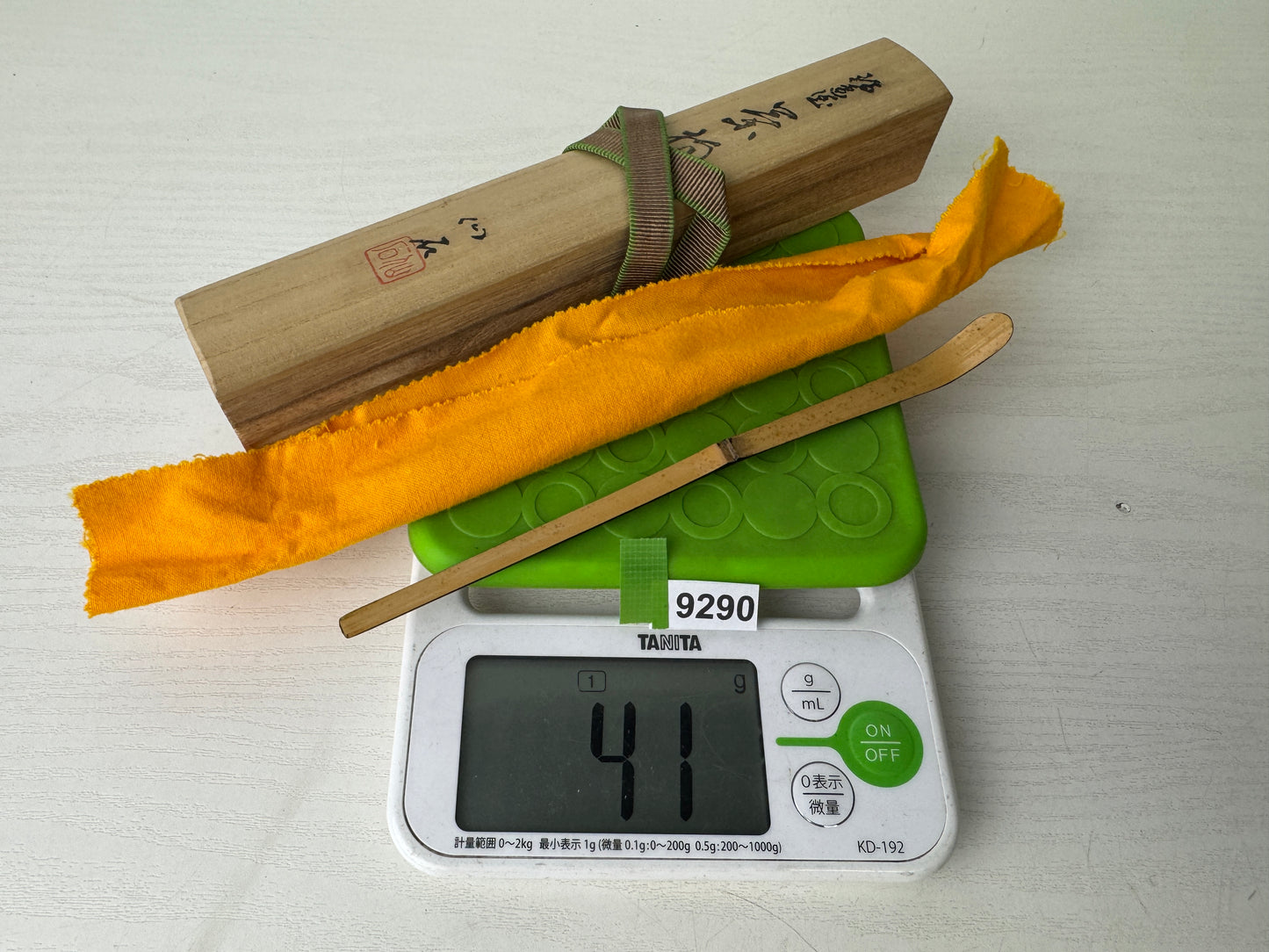 Y9290 CHASHAKU Bamboo Makie scoop spoon signed box Japan Tea Ceremony antique