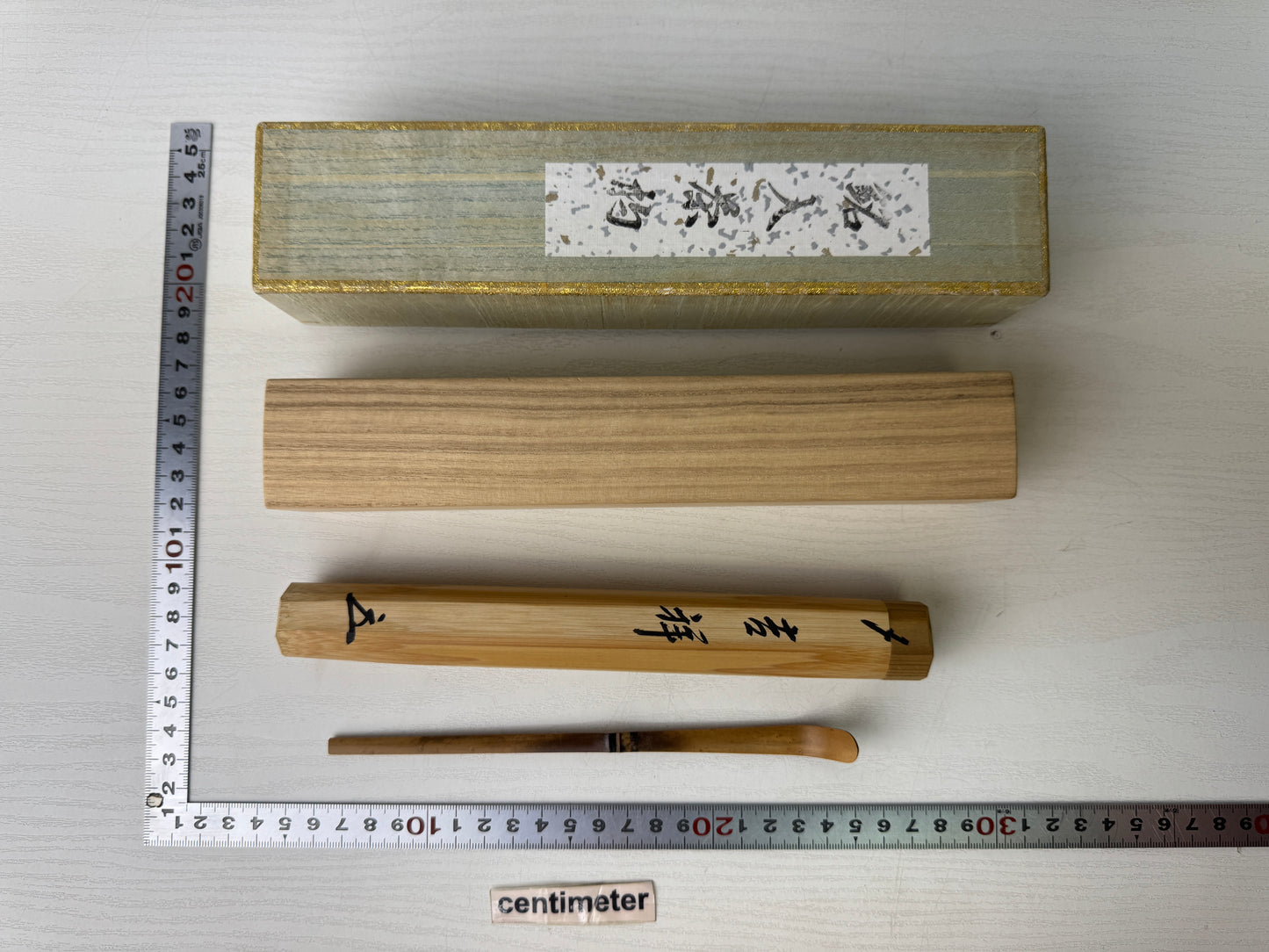 Y9291 CHASHAKU Bamboo scoop spoon signed box Japan Tea Ceremony utensil antique