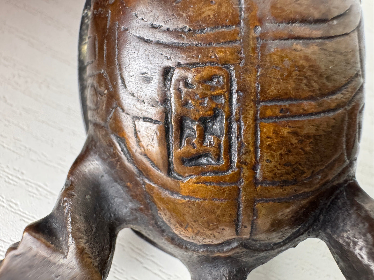 Y9293 SUITEKI Copper turtle stationery suzuri water pot signed Japan antique