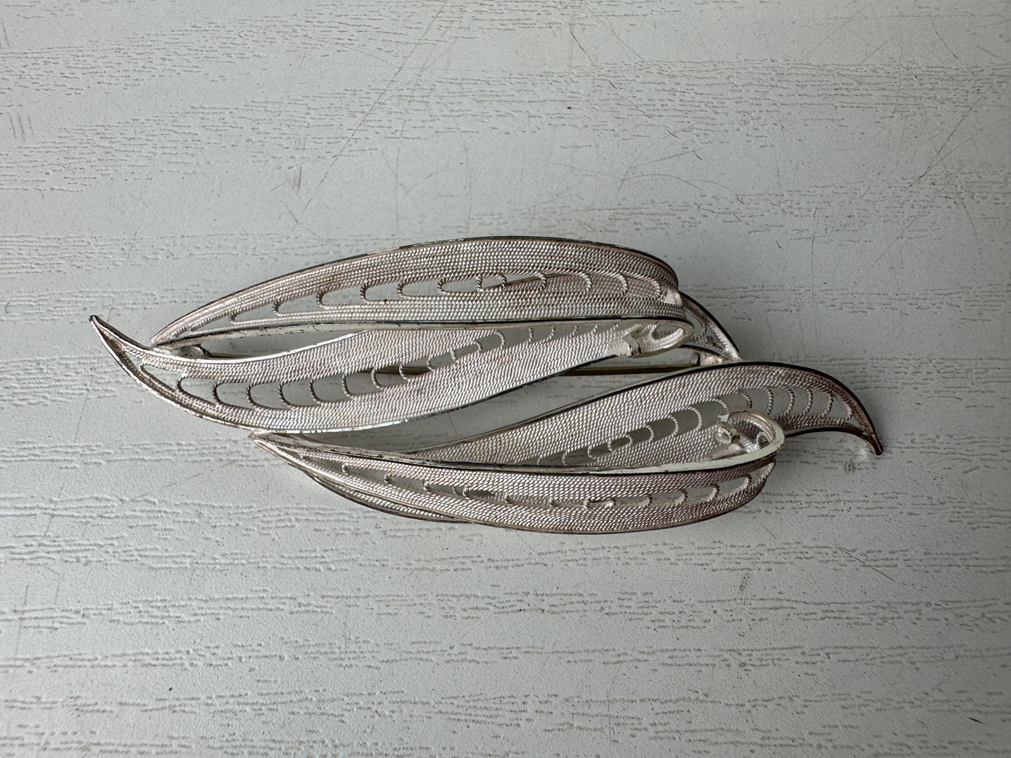 Y9296 BROOCH Pure silver accessory signed box Japan antique jewelry fashion
