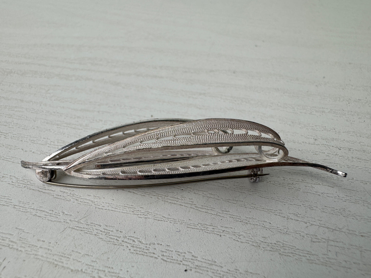 Y9296 BROOCH Pure silver accessory signed box Japan antique jewelry fashion