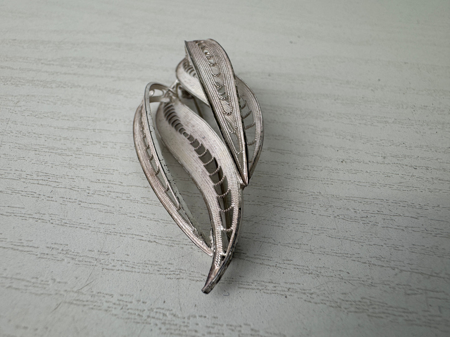 Y9296 BROOCH Pure silver accessory signed box Japan antique jewelry fashion