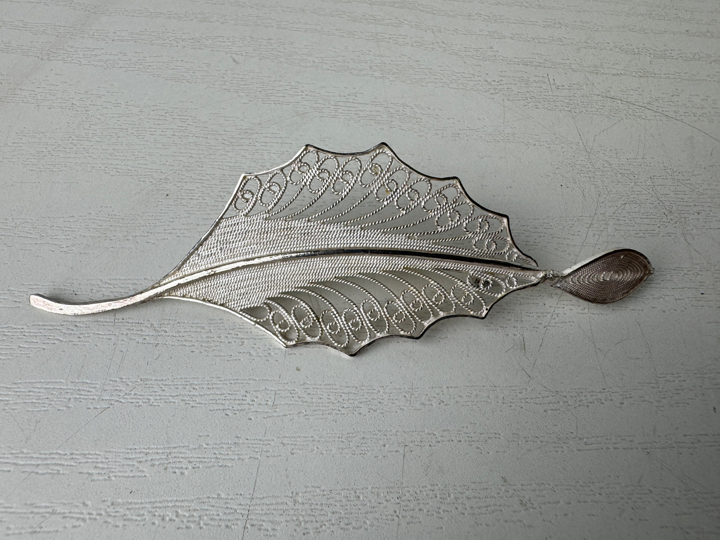 Y9297 BROOCH Pure silver accessory signed box Japan antique jewelry fashion