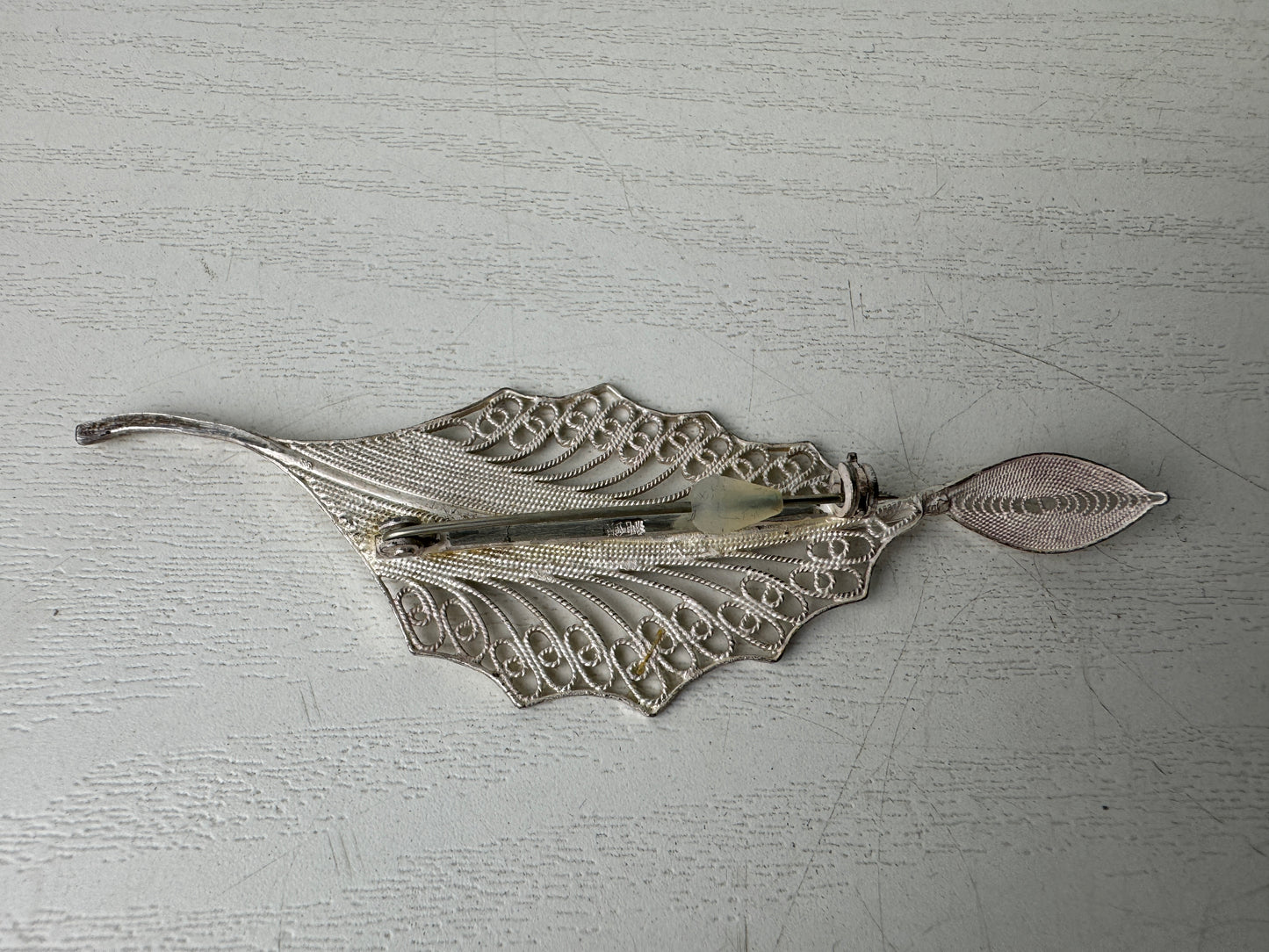 Y9297 BROOCH Pure silver accessory signed box Japan antique jewelry fashion