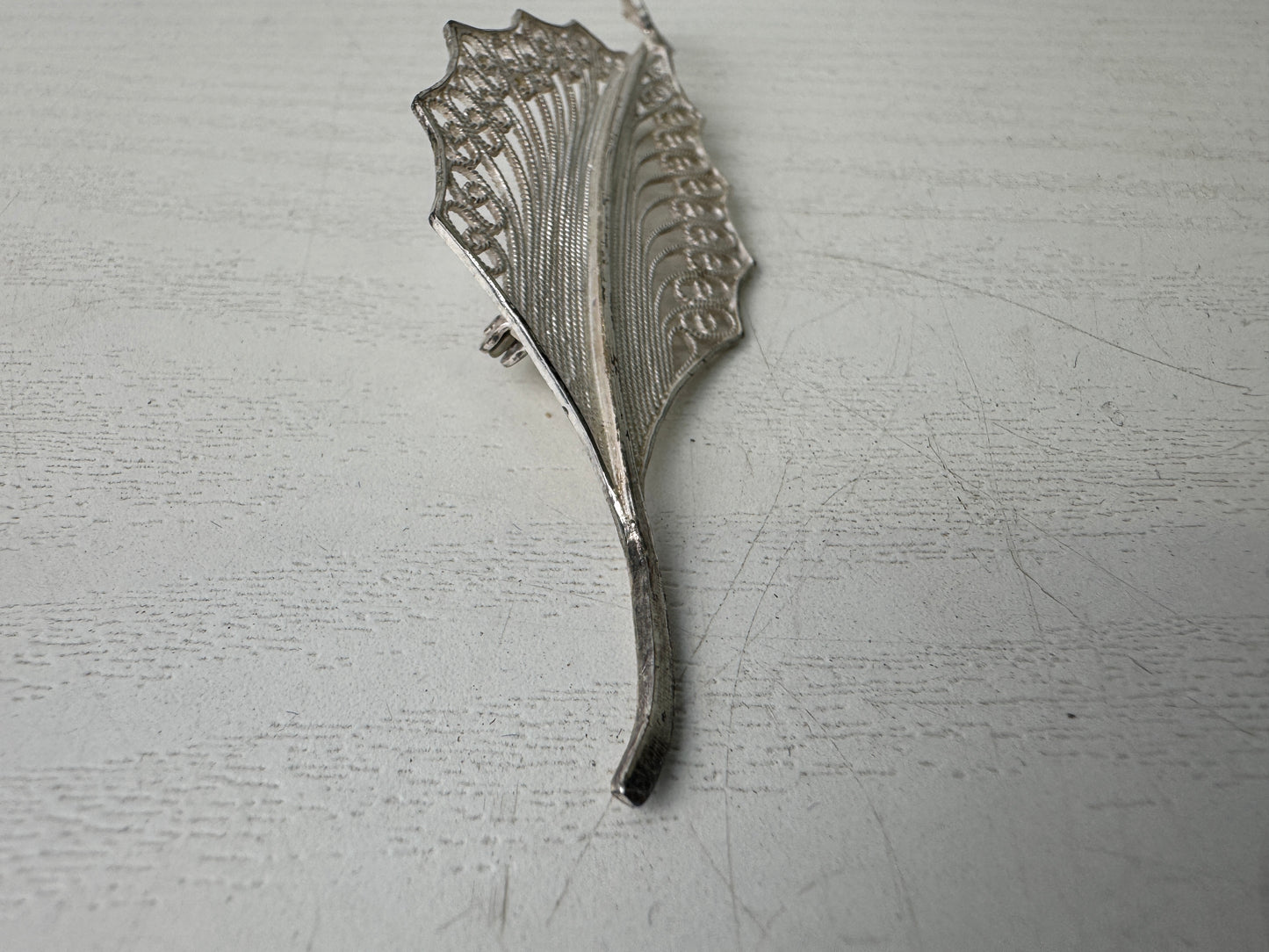 Y9297 BROOCH Pure silver accessory signed box Japan antique jewelry fashion
