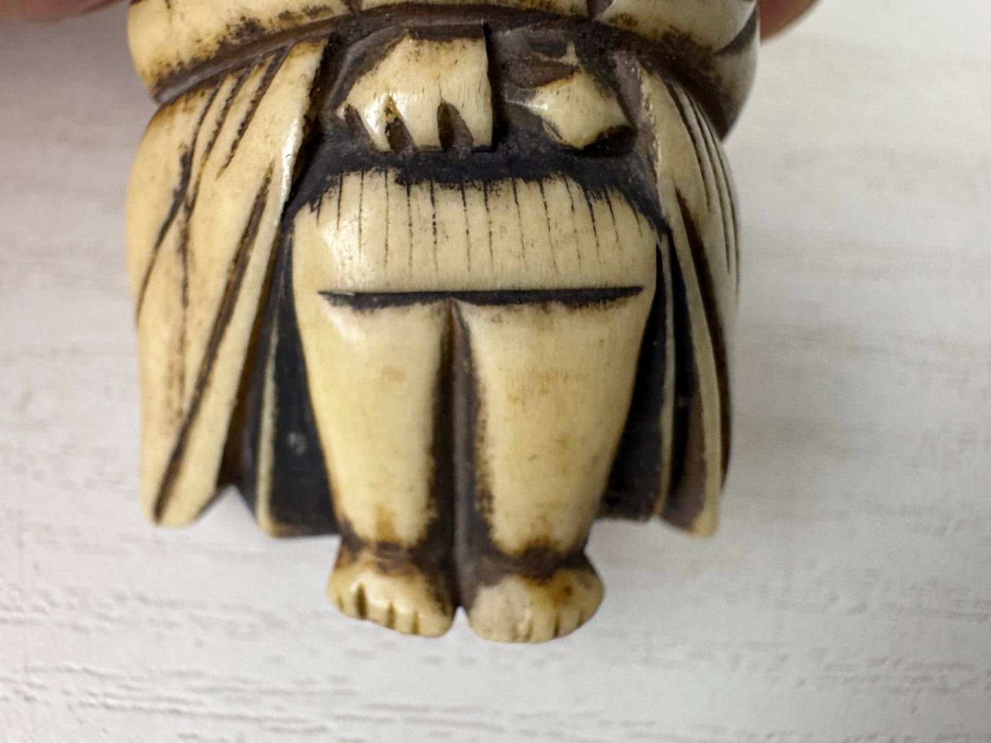 Y9299 NETSUKE person Hermit wizard figure Japan antique kimono accessory fashion