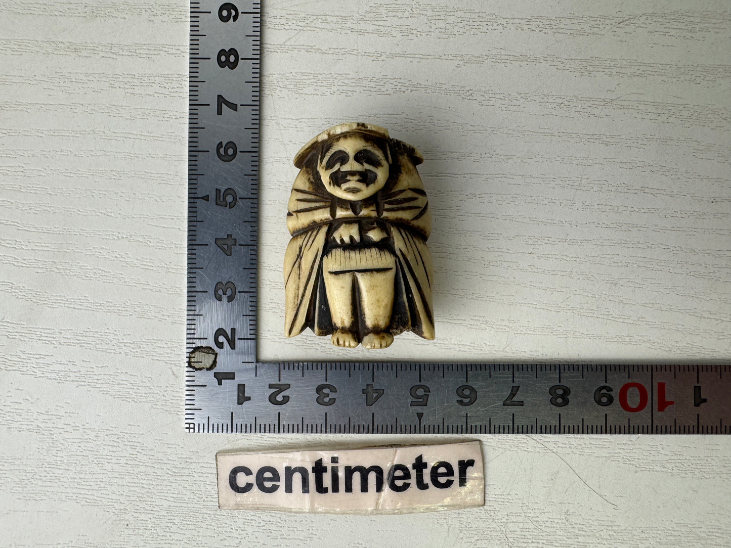 Y9299 NETSUKE person Hermit wizard figure Japan antique kimono accessory fashion