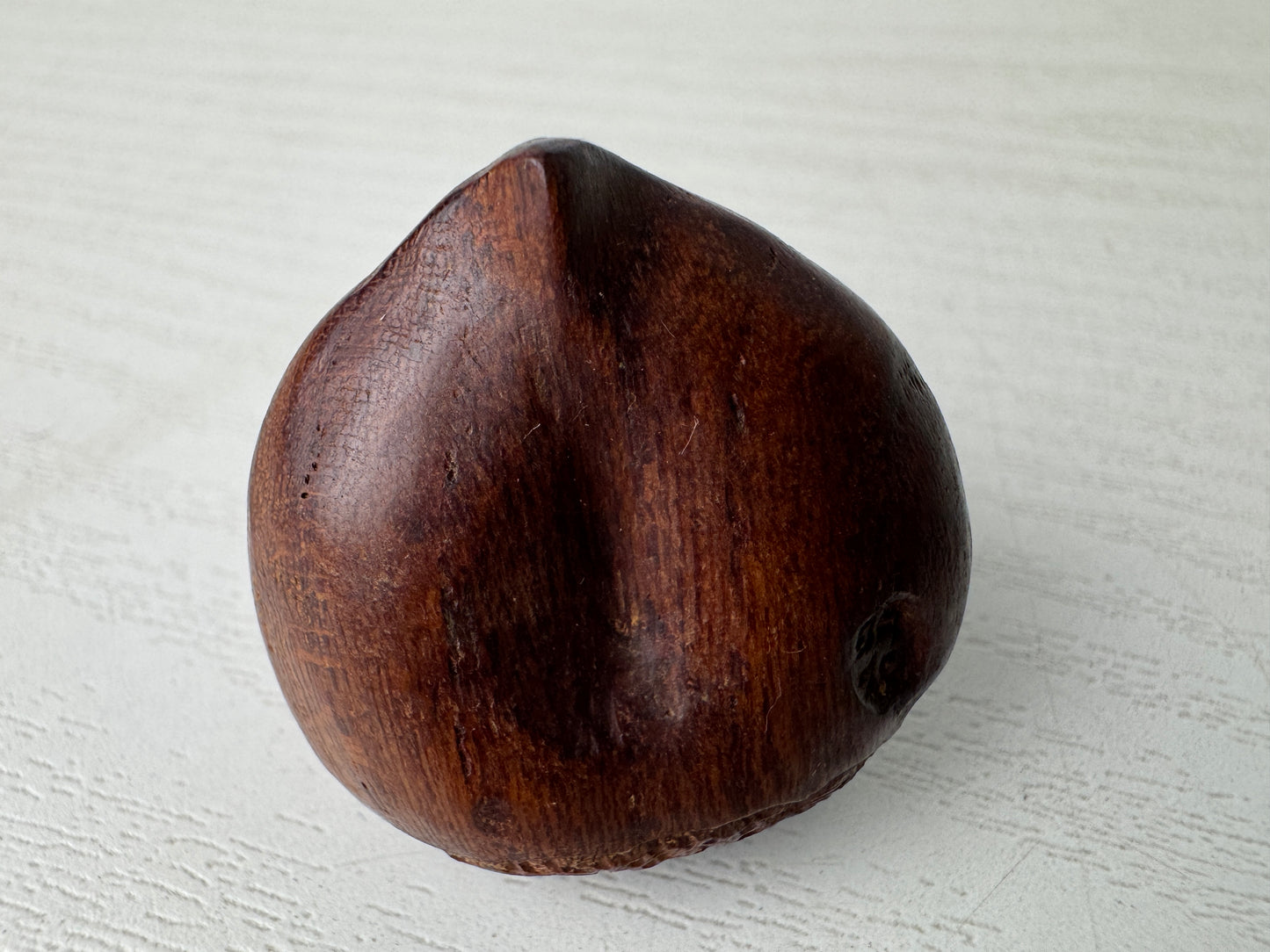 Y9300 NETSUKE wood carving Chestnut Frog Japan antique kimono accessory fashion